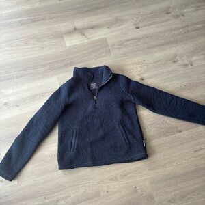 Abercrombie & Fitch Dark Blue Textured Quarter-Zip
